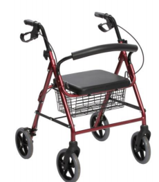 Aluminum Rollator with Seat and Basket