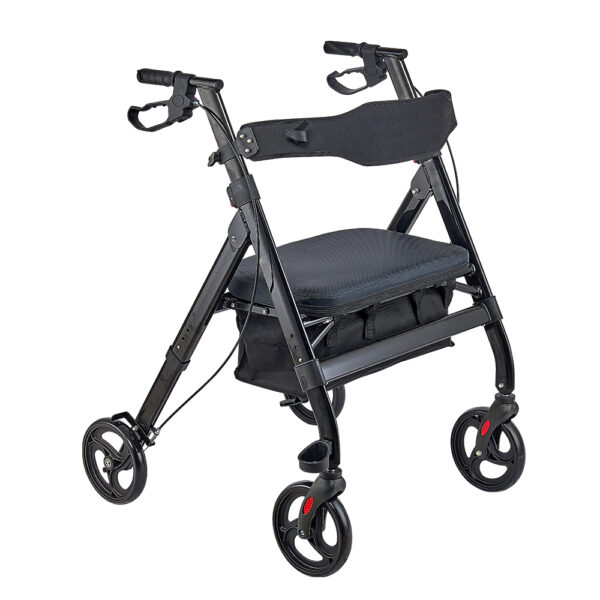 Heavy-Duty Aluminum Rollator with Seat